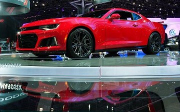 The 2017 Chevrolet Camaro ZL1 is displayed at the New York International Auto Show at the Javits Center on March 24, 2016 in New York City.