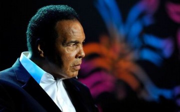 Muhammad Ali onstage during the Michael J. Fox Foundation's 2010 Benefit 'A Funny Thing Happened on the Way to Cure Parkinson's' at The Waldorf=Astoria on November 13, 2010 in New York City. 