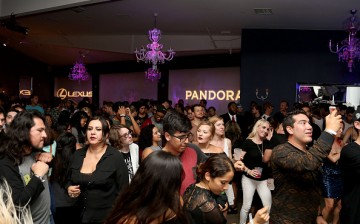 A general view of guests during the Lexus pop-up concert series powered by Pandora featuring James Murphy DJ Set at Unici Casa Gallery on August 19, 2015 in Culver City, California.    