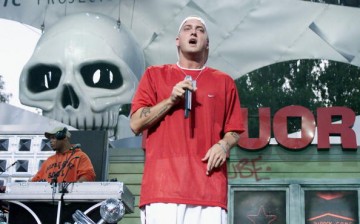 Eminem performs for fans in Seattle.