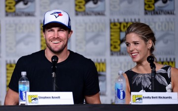 Stephen Amell and Emily Bett Rickards attend the 'Arrow' Special Video Presentation and Q&A during Comic-Con International 2016 held on July 23, 2016 in San Diego, California. 