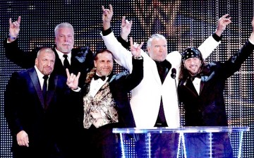 The Kliq reunites during the WWE Hall of Fame induction of Scott Hall. 