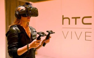 A view of HTC Vive during Advertising Week 2015 AWXII at the ADARA Stage at Times Center Hall on October 1, 2015 in New York City. 