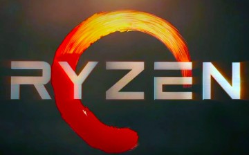 The AMD Ryzen logo is revealed during AMD New Horizon event on Dec. 13, 2016.