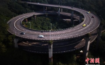A view of the Rongqiao Overpass in Chongqing.