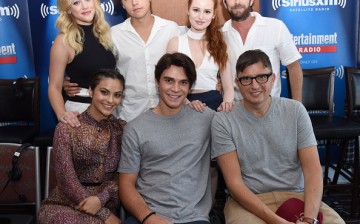 Luke Perry, Madelaine Petsch, Cole Sprouse and Lili Reinhart and writer Roberto Aguirre-Sacasa attend SiriusXM's Entertainment Weekly Radio Channel Broadcasts From Comic-Con 2016 held on July 22, 2016.