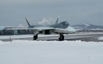PAK FA T-50 amid snow.              