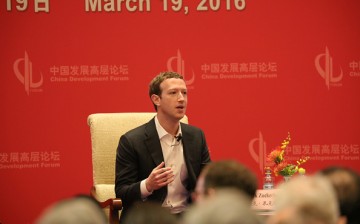 Mark Zuckerberg, chairman, chief executive, and co-founder of the social networking website Facebook, speaks during the China Development Forum 2016.