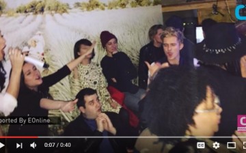 Katy Perry belts out a song at Shannon Woodward's birthday bash as their other friends sing along. 