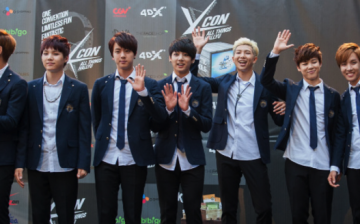  BTS attends KCON 2014 - Day 2 at the Los Angeles Memorial Sports Arena on August 10, 2014 in Los Angeles, California.