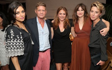Mila Kunis, guest, Annie Mumolo, Kathryn Hahn and President of STX Entertainment Sophie Watts attend the after party for the 'Bad Moms' premiere at Metrograph on July 18, 2016 in New York City.