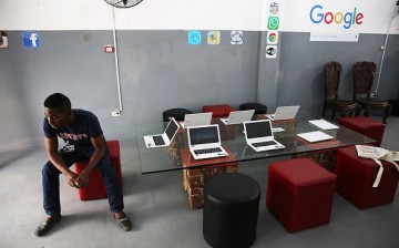 The interior of a studio where Google and Alexis Leiva Machado, a Cuban sculptor known as Kcho, is seen where the technology company and artist have teamed up to bring high speed internet and computers to a small studio space on March 25, 2016 in Havana, 