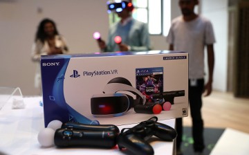 A new PlayStation VR is displayed at Sony Square NYC on October 13, 2016 in New York City.