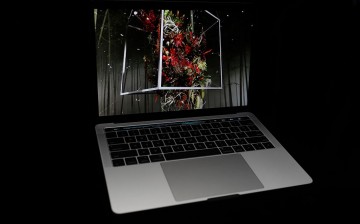 The new Apple MacBook Pro laptop computer is seen during a product launch event on October 27, 2016 in Cupertino, California. 