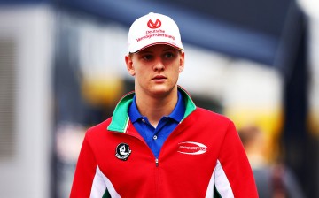  Mick Schumacher, son of F1 legend Michael Schumacher, walks in the Paddock before the Formula One Grand Prix of Germany at Hockenheimring on July 31, 2016 in Hockenheim, Germany.