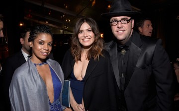 'This is Us' actors Susan Kelechi Watson, Mandy Moore and Chris Sullivan attend The 22nd Annual Critics' Choice Awards after party at Barker Hangar on December 11, 2016 in Santa Monica, California. 