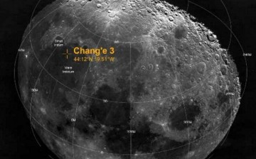 The Moon and Chang'e-3's landing site.               