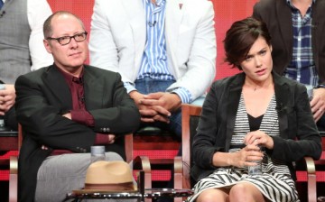 James Spader and Megan Boone speak onstage during 'The Blacklist' panel discussion at the NBC portion of the 2013 Summer Television Critics Association tour - Day 4 held on July 27, 2013.