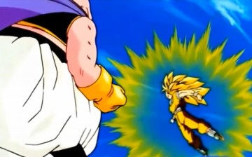 Goku unleashes his full power in his battle against Majin Buu.