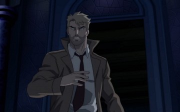 John Constantine rallying his allies into his home in the animated film, 'Justice League Dark.'