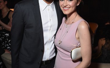 Jesse Williams and Sarah Drew attend the Entertainment Weekly and PEOPLE celebration of The New York Upfronts at The Highline Hotel on May 11, 2015 in New York City. 