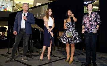 (L-R) Canadian songwriter and producer, David Foster, English singer and former Spice Girl, Melanie Chisholm, Indonesian-born French singer and songwriter Anggun Cipta Sasmi and Taiwanese-American pop idol, Van Ness Wu attend the Asia's Got Talent showcas