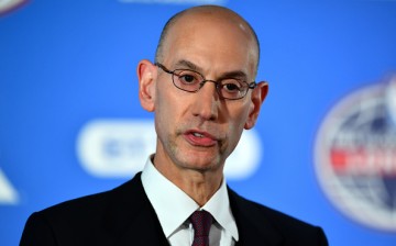 NBA commissioner, Adam Silver speaks during a press conference prior to the NBA match between Indiana Pacers and Denver Nuggets at the O2 Arena on January 12, 2017 in London, England.