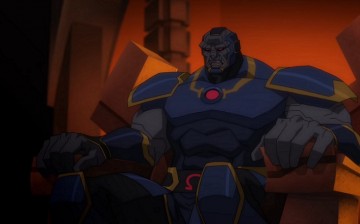 Darkseid sits in his throne in the animated film 'Justice League War.'
