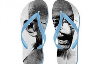 The insulting Gandhi flip flops sold on Amazon.