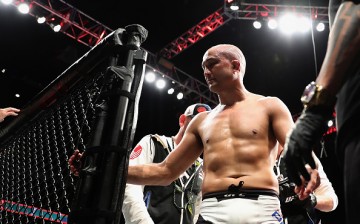 BJ Penn leaves the Octoagon after his defeat to Yair Rodriguez (not pictured) during the UFC Fight Night event at the at Talking Stick Resort Arena on January 15, 2017 in Phoenix, Arizona.