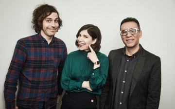 Jonathan Krisel, Carrie Brownstein and Fred Armisen from IFC's 'Portlandia' pose in the Getty Images Portrait Studio at the 2017 Winter Television Critics Association press tour at the Langham Hotel on January 14, 2017 in Pasadena, California.