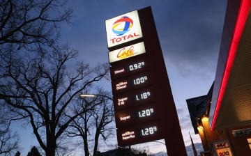 A Total petrol station displays its prices that have fallen markedly in recent weeks on Jan. 20, 2018 in Berlin, Germany. 