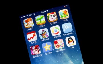 The application icons of Tencent Holdings (owner of WeChat) are displayed on an Apple iPhone.