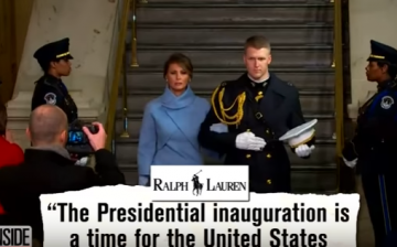 First lady Melania Trump arriving at Donald Trump's inaugral ceremony