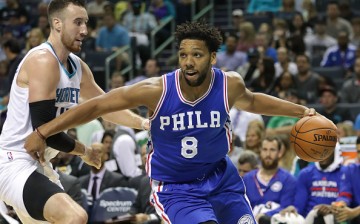 Jahlil Okafor of the Philadelphia 76ers drives to the basket against Frank Kaminsky III of the Charlotte Hornets during their game at Spectrum Center on November 2, 2016 in Charlotte, North Carolina. 