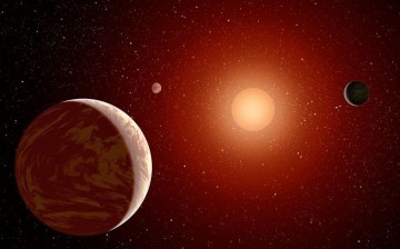 Wolf 1061c planetary system (artist's concept).                     