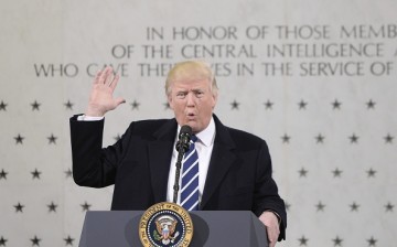 U.S. President Donald Trump speaks at the CIA headquarters on Jan. 21, 2017 in Langley, Virginia . 