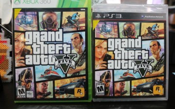 Copies of Grand Theft Auto V are displayed at the 8 Bit & Up video games shop in Manhattan's East Village on September 18, 2013 in New York City