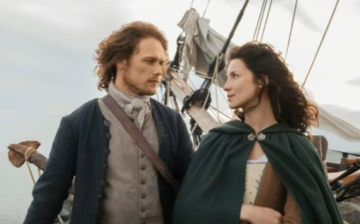 Time-travelling Starz series 'Outlander' stars Sam Heughan as Jamie and Catriona Balfe as Claire.