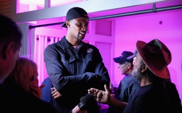 NBA player Chris Bosh and artist Mr. Brianwash attend the DuJour Media, Gilt & JetSmarter party to kick off Art Basel at The Confidante on November 30, 2016 in Miami Beach, Florida. 