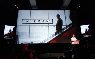 Creative Director at IO Interactive Christian Elverdam introduces 'Hitman' during the Square Enix press conference at the JW Marriott on June 16, 2015 in Los Angeles, California.