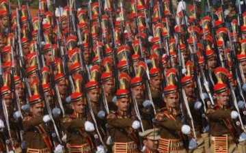 Indian Army soldiers parade at Republic Day 2017.             