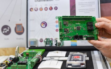 A company displays proposed solutions for Smart Home technologies, the future of residential real estate, during the Internet of Things World conference at the Convention Center in Dublin last year.