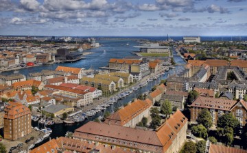 View of Port of Copenhagen, biggest cruise port in the Baltic and welcomes almost 850,000 cruise passengers and 240,000 crew members from more than 150 countries a year.