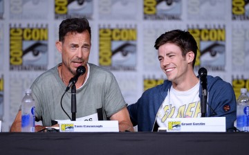 Tom Cavanagh and Grant Gustin attend the 'The Flash' Special Video Presentation and Q&A during Comic-Con International 2016 at San Diego Convention Center on July 23, 2016 in San Diego, California.   