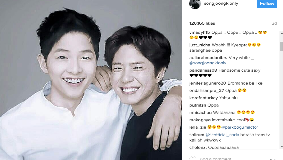 Song Joong Ki And Park Bo Gum Blossom Like Spring Flowers In Bromance Photo