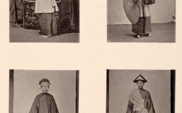 Plate XV of John Thomson’s “Illustrations of China and Its People, Vol. 1” shows (top, counterclockwise) a lady from Canton, the lady’s maid, a bride and her groom.
