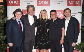 Matt Lucas, Peter Capaldi, Jo Whiley, Steven Moffat and Brian Minchin attend the Doctor Who 2016 Christmas special screening at BFI Southbank on December 14, 2016 in London, England.