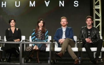 Actors Carrie-Anne Moss, Gemma Chan, Tom Goodman-Hill and Sam Palladio attend the AMC presentation of The SON, HUMANS Season 2, Better Call Saul Season 3 on January 14, 2017 in Pasadena, California. 