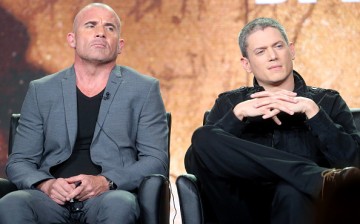 Actors Dominic Purcell (L) and Wentworth Miller of the television show 'Prisonbreak' speak onstage during the FOX portion of the 2017 Winter Television Critics Association Press Tour at Langham Hotel on January 11, 2017 in Pasadena, California. 
